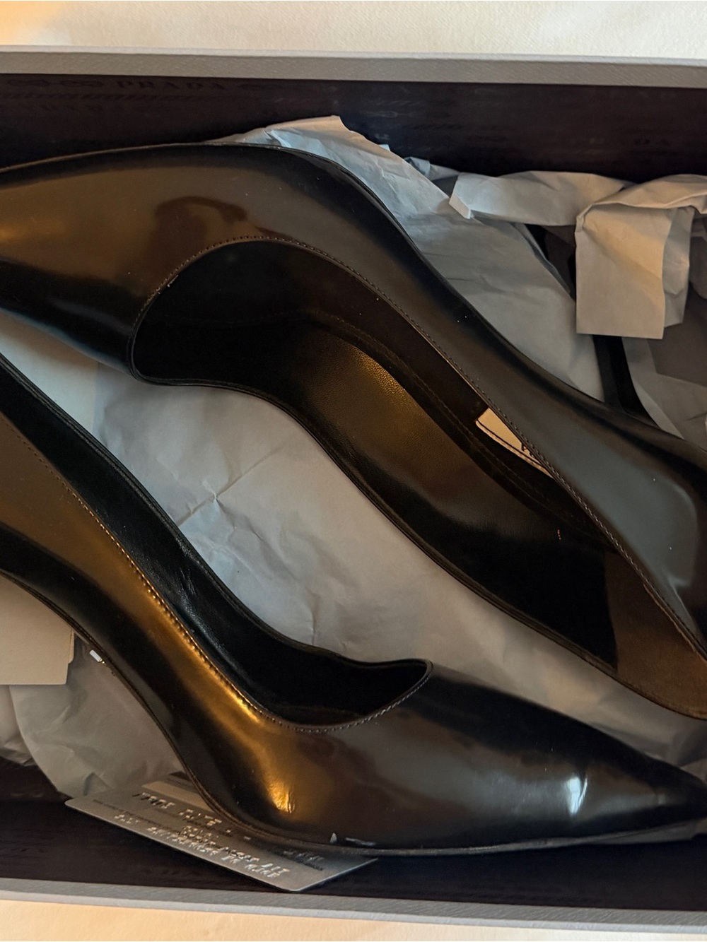 Prada Black Patent Leather Pointed-Toe Pumps